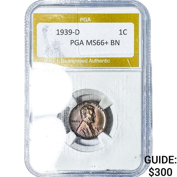 1939-D Wheat Cent PGA MS66+BN