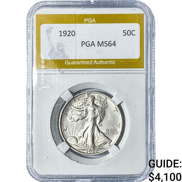 1920 Walking Liberty Half Dollar PGA MS64