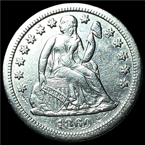 1860-S Silver Seated Liberty Dime CLOSELY  UNCIRCULATED