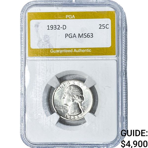 1932-D Washington Silver Quarter PGA MS63