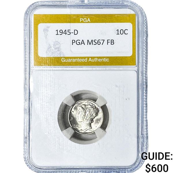 1945-D Mercury Silver Dime PGA MS67FB