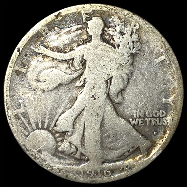 1916-D Silver Walking Liberty Half Dollar  NICELY CIRCULATED