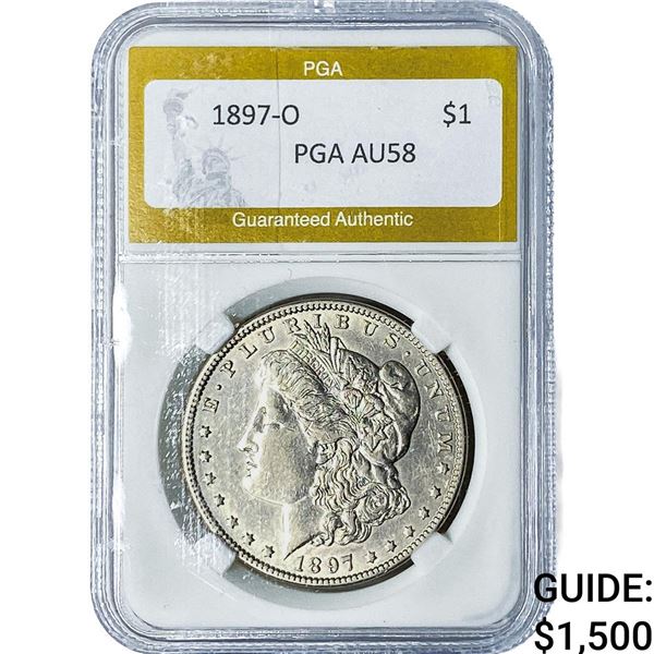 1897-O Morgan Silver Dollar PGA AU58