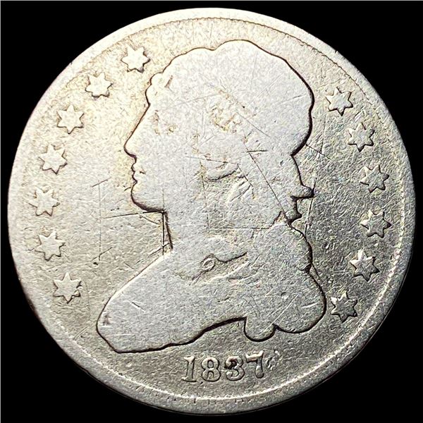1837 Capped Bust Silver Quarter NICELY  CIRCULATED