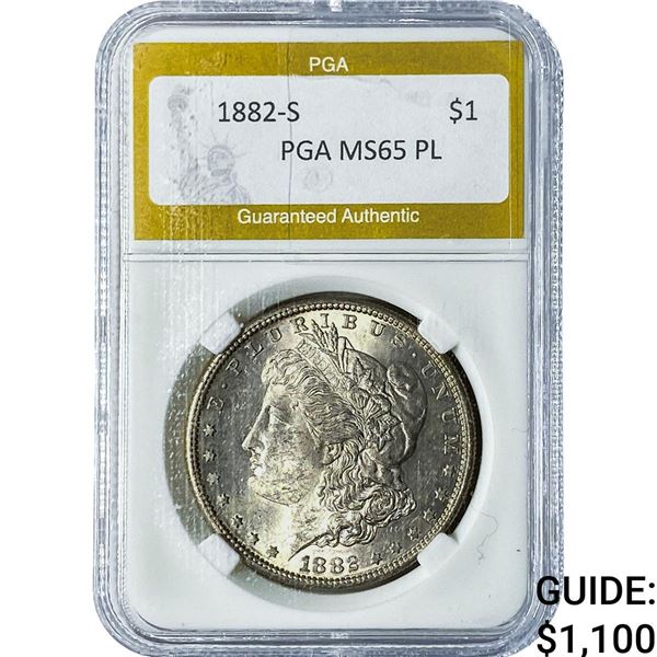 1882-S Morgan Silver Dollar PGA MS65PL
