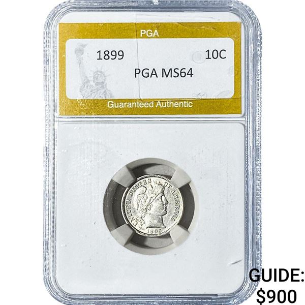 1899 Barber Dime PGA MS64