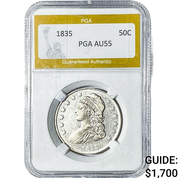 1835 Capped Bust Half Dollar PGA AU55