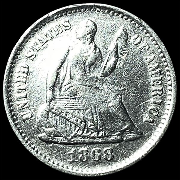 1868-S Silver Seated Liberty Half Dime NICELY  CIRCULATED