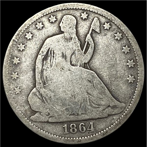 1864-S Silver Seated Liberty Half Dollar  NICELY CIRCULATED