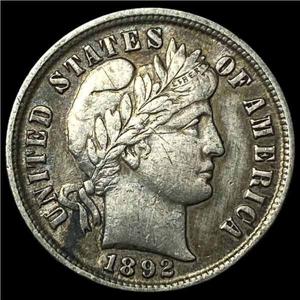 1892 Silver Barber Dime NEARLY UNCIRCULATED