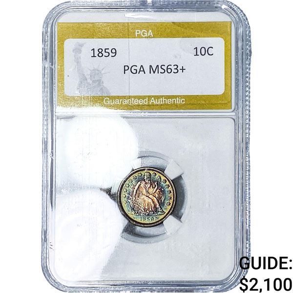 1859 Seated Liberty Dime PGA MS63+