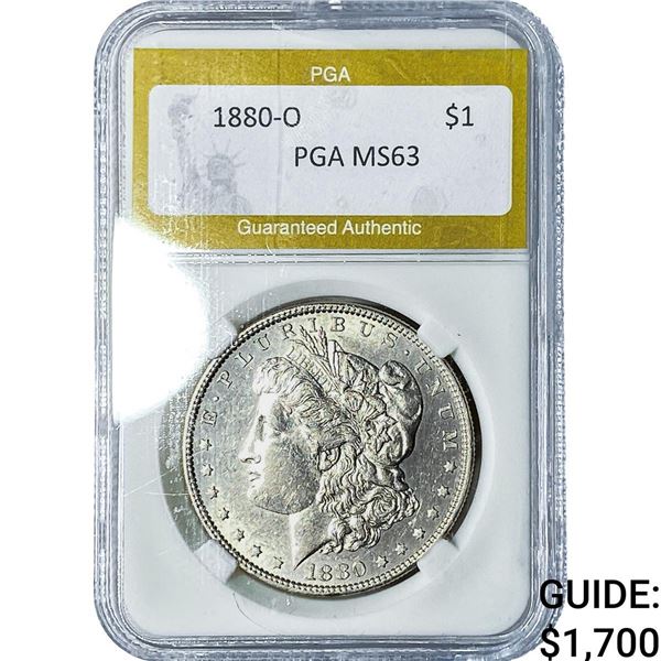 1880-O Morgan Silver Dollar PGA MS63