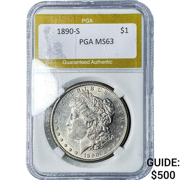 1890-S Morgan Silver Dollar PGA MS63