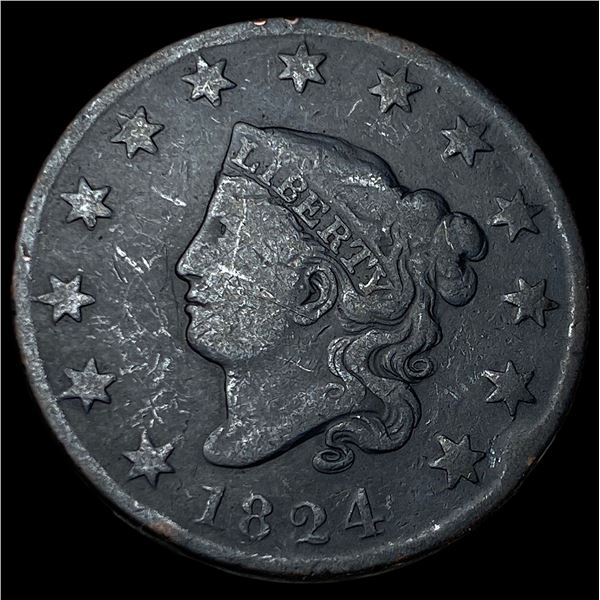 1824 Coronet Head Large Cent LIGHTLY  CIRCULATED