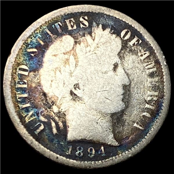 1894 Silver Barber Dime NICELY CIRCULATED