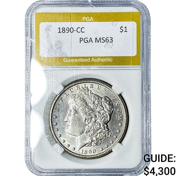 1890-CC Morgan Silver Dollar PGA MS63