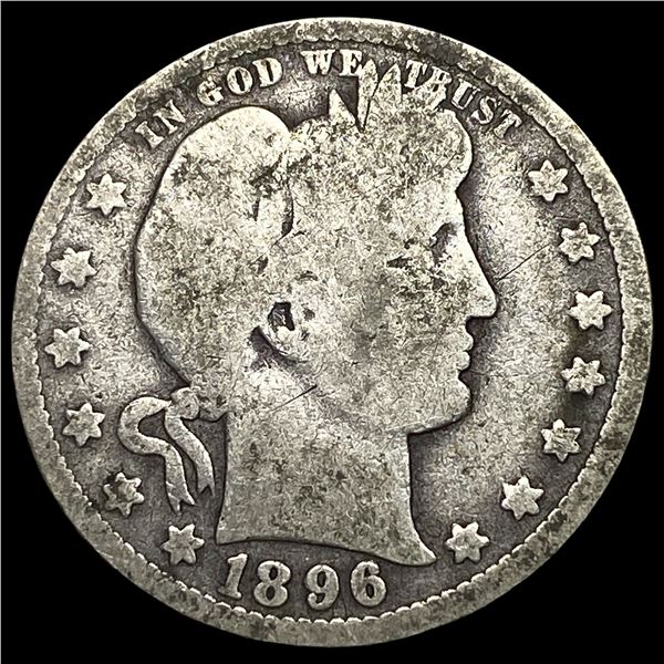 1896-O Silver Barber Quarter NEARLY  UNCIRCULATED