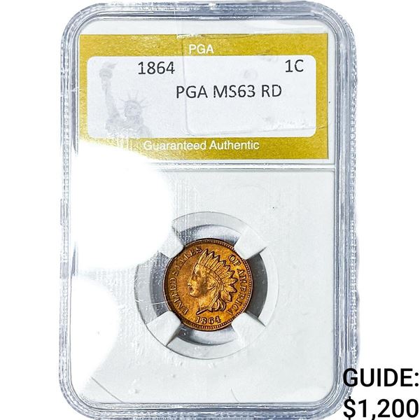 1864 Indian Head Cent PGA MS63RD