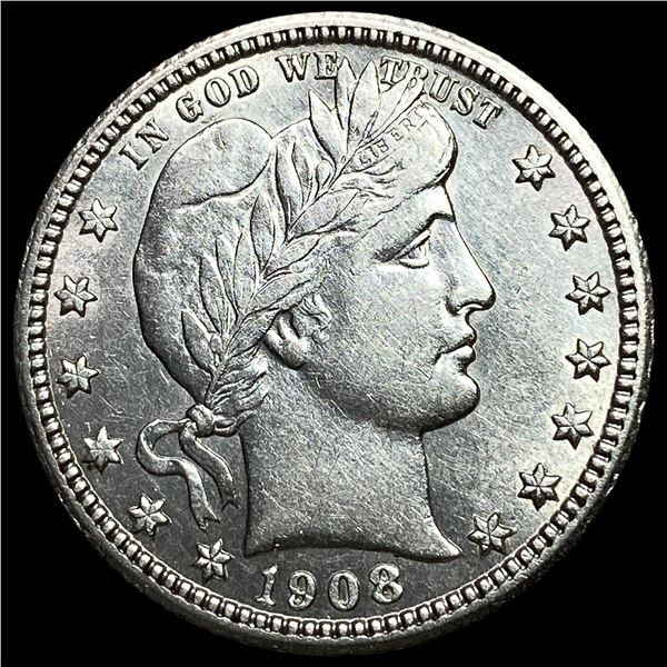 1908 Barber Silver Quarter UNCIRCULATED