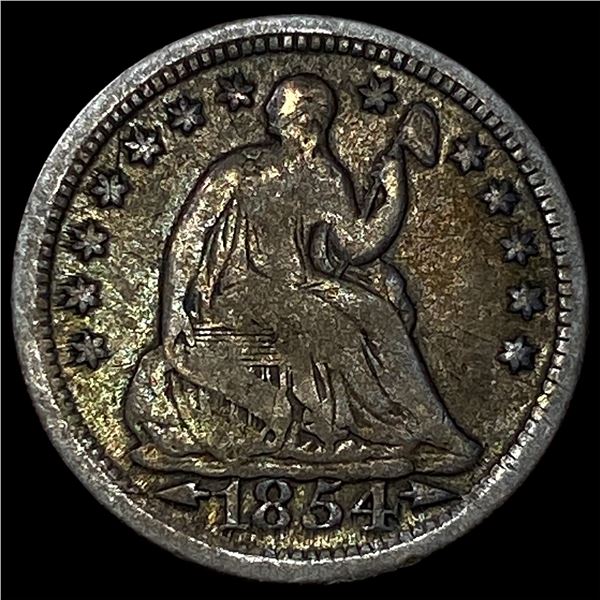 1854 Arrows Seated Liberty Half Dime NEARLY  UNCIRCULATED