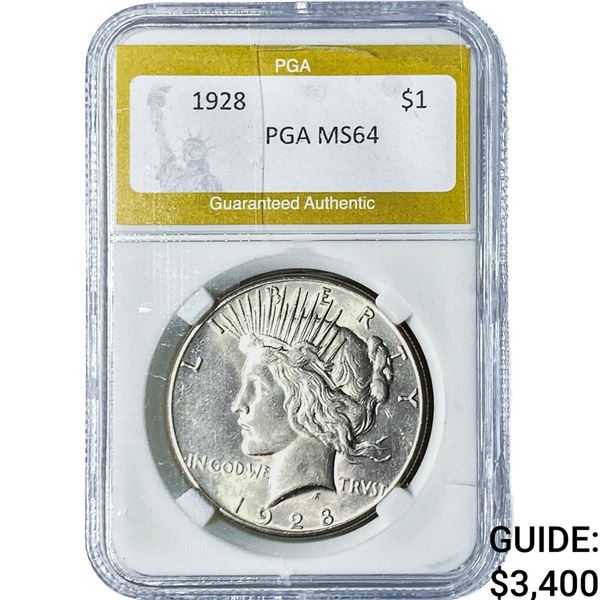 1928 Silver Peace Dollar PGA MS64