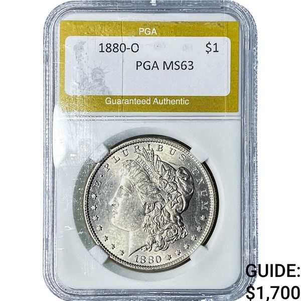 1880-O Morgan Silver Dollar PGA MS63