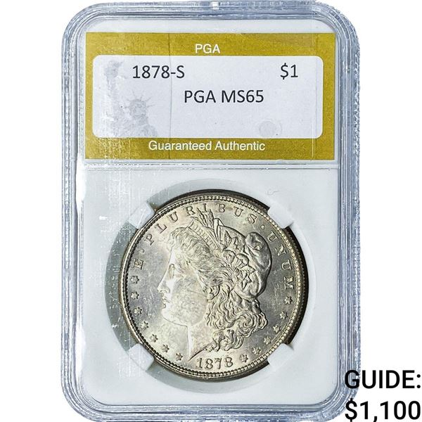 1878-S Morgan Silver Dollar PGA MS65