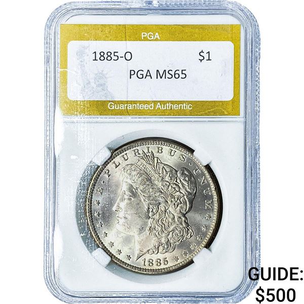 1885-O Morgan Silver Dollar PGA MS65