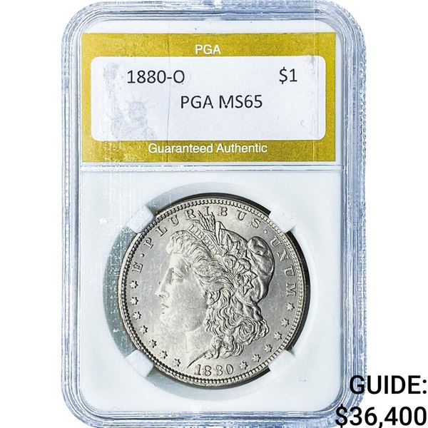 1880-O Morgan Silver Dollar PGA MS65