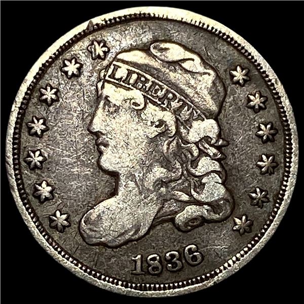 1836 Silver 5C Capped Bust Half Dime NEARLY  UNCIRCULATED
