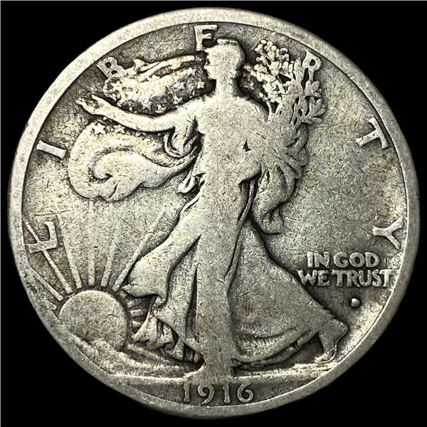 1916-D Silver Walking Liberty Half Dollar  NICELY CIRCULATED