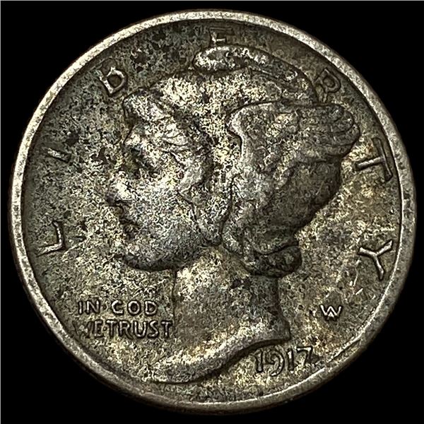1917-D Silver Mercury Dime CHOICE AU