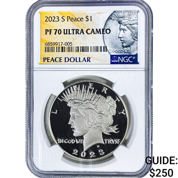 2023-S Silver Peace Dollar NGC PF70 Ultra Cameo
