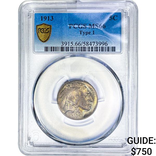 1913 Buffalo Nickel PCGS MS66 Type 1