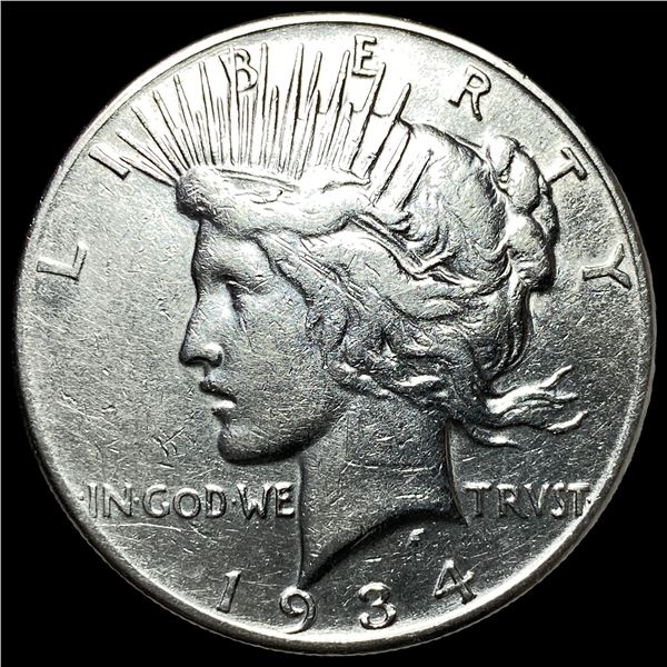 1934-S Peace Silver Dollar CHOICE AU