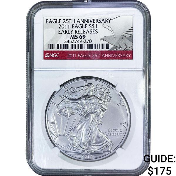 2011 Silver Eagle NGC MS69