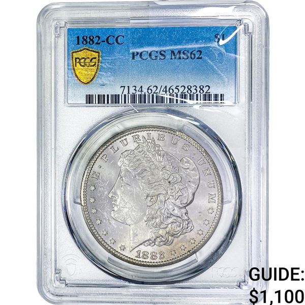1882-CC Morgan Silver Dollar PCGS MS62