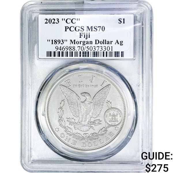 2023-CC $1 Fiji "1889" Morgan Ag PCGS MS70