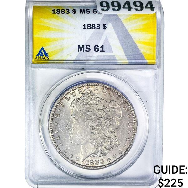 1883 Morgan Silver Dollar ANACS MS61