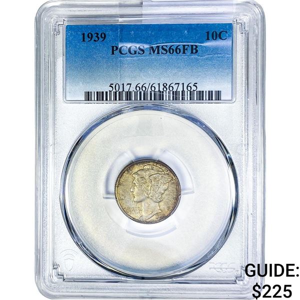1939 Mercury Silver Dime PCGS MS66 FB