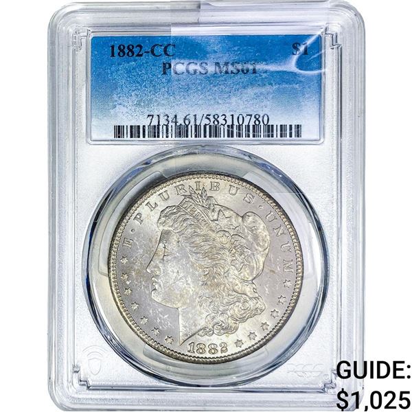 1882-CC Morgan Silver Dollar PCGS MS61