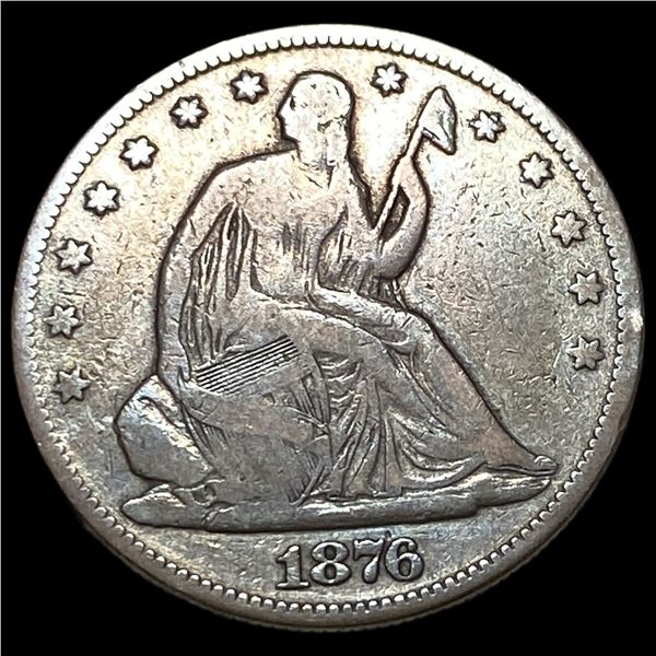 1876 Seated Liberty Half Dollar ABOUT  UNCIRCULATED
