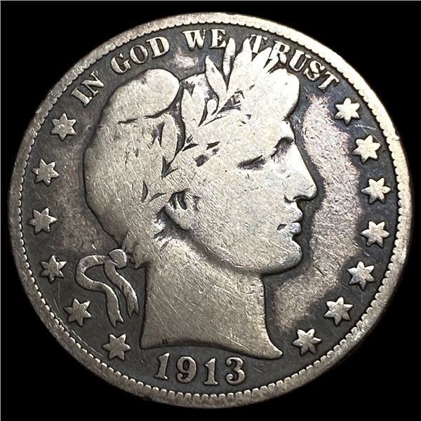 1913 Silver Barber Half Dollar LIGHTLY  CIRCULATED