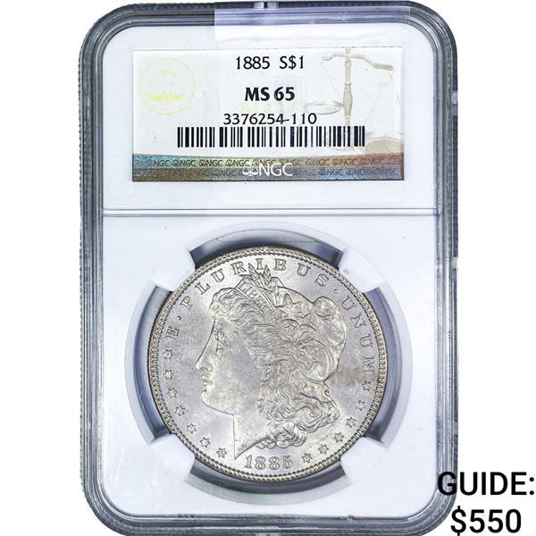 1885 Morgan Silver Dollar NGC MS65