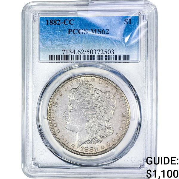 1882-CC Morgan Silver Dollar PCGS MS62