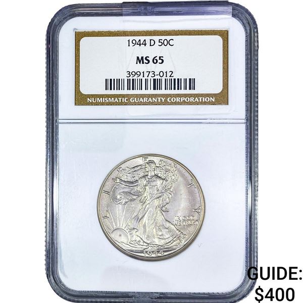 1944-D Walking Liberty Half Dollar NGC MS65