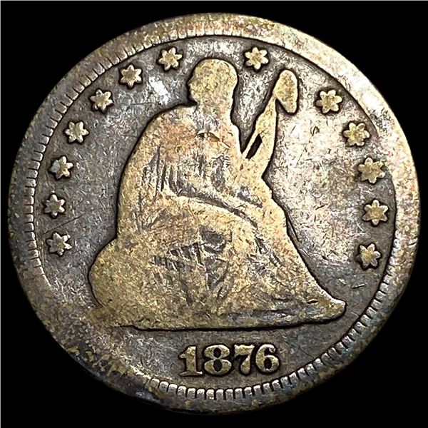 1876-CC Silver Seated Liberty Quarter LIGHTLY  CIRCULATED