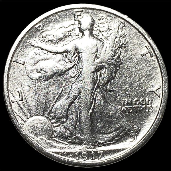 1917-S Silver Walking Liberty Half Dollar  NEARLY UNCIRCULATED