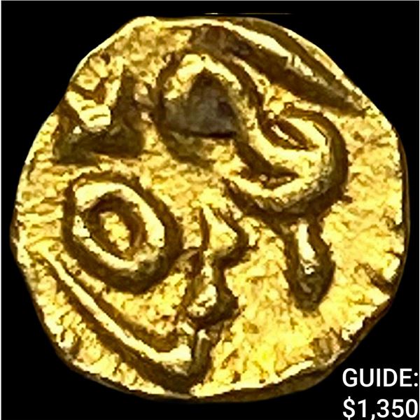 1748-1754 Mughal Ahmad Shah Bahadur Gold 1/2 Fanam