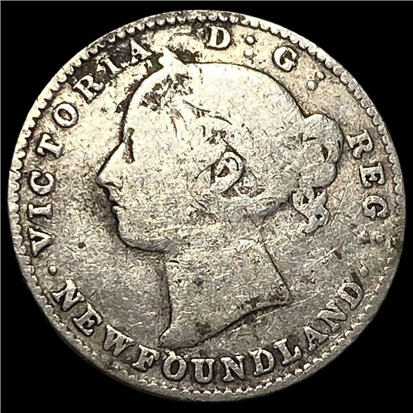 1894 Newfoundland Silver 10 Cents LIGHTLY  CIRCULATED